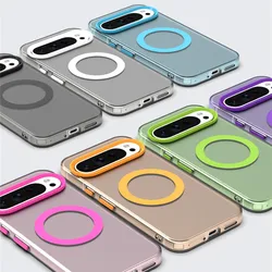 For Google Pixel 9 Pro XL For Pixel 8A 8 9 Pro XL Case Translucent Candy Color Matte Magnetic Shockproof Protective Bumper