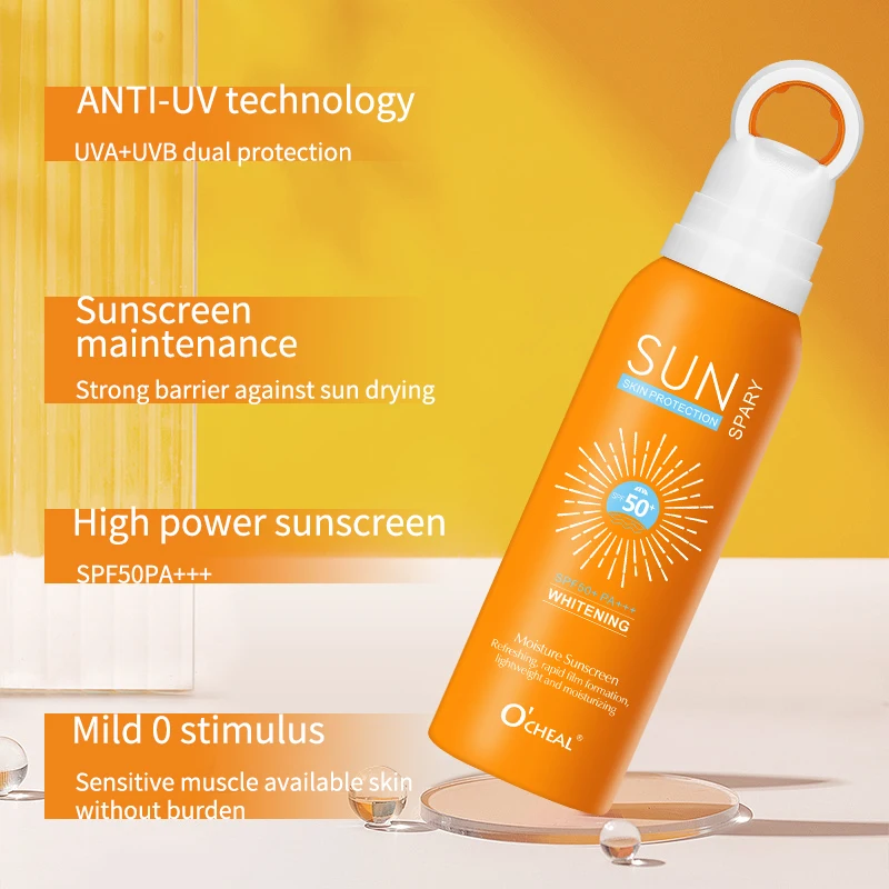 O‘cheal 150ml Sunscreen Spray Anti-aging Anti Wrinkle Moisturizing Whitening Sunscreen Spray Facial Body Neck Skin Care Cream