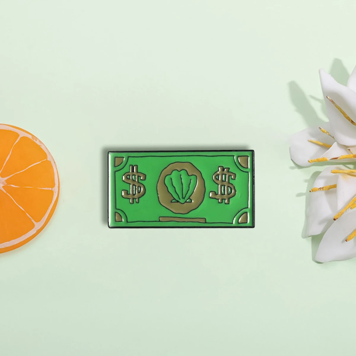 Creative Cartoon Banknotes Enamel Brooch Green Cute Funny Backpack Hat Badge Clothing Lapel Pin Cosplay Jewelry Gift For Friends