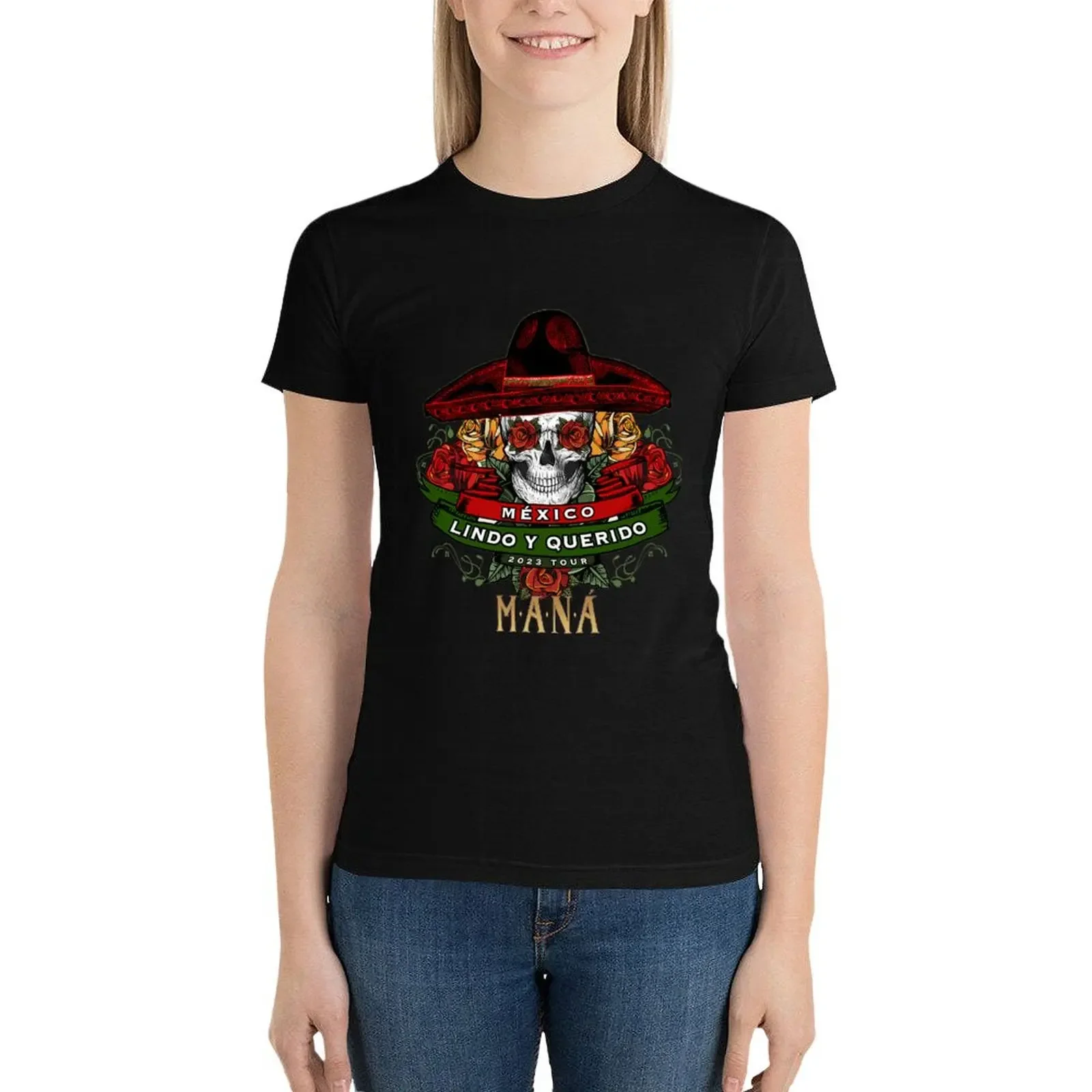 Mana meksika Lin do Y Querido tur-retro Mana meksika Vintage kafatası meksika T-shirt boy kadın yaz bluzlar 2024