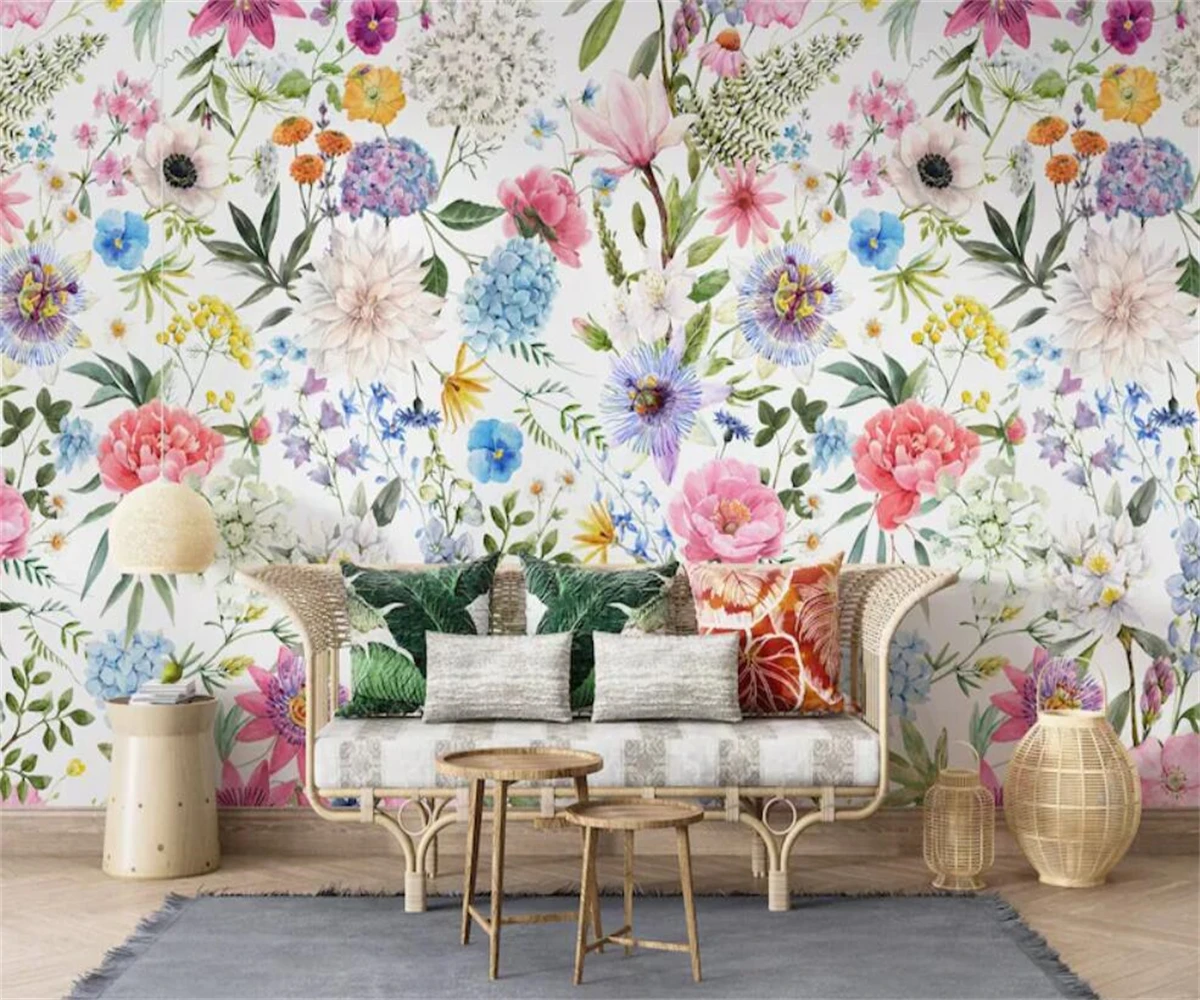 

beibehang Customize latest flower waterproof smooth self-adhesive bedroom living room decoration painting background wallpaper