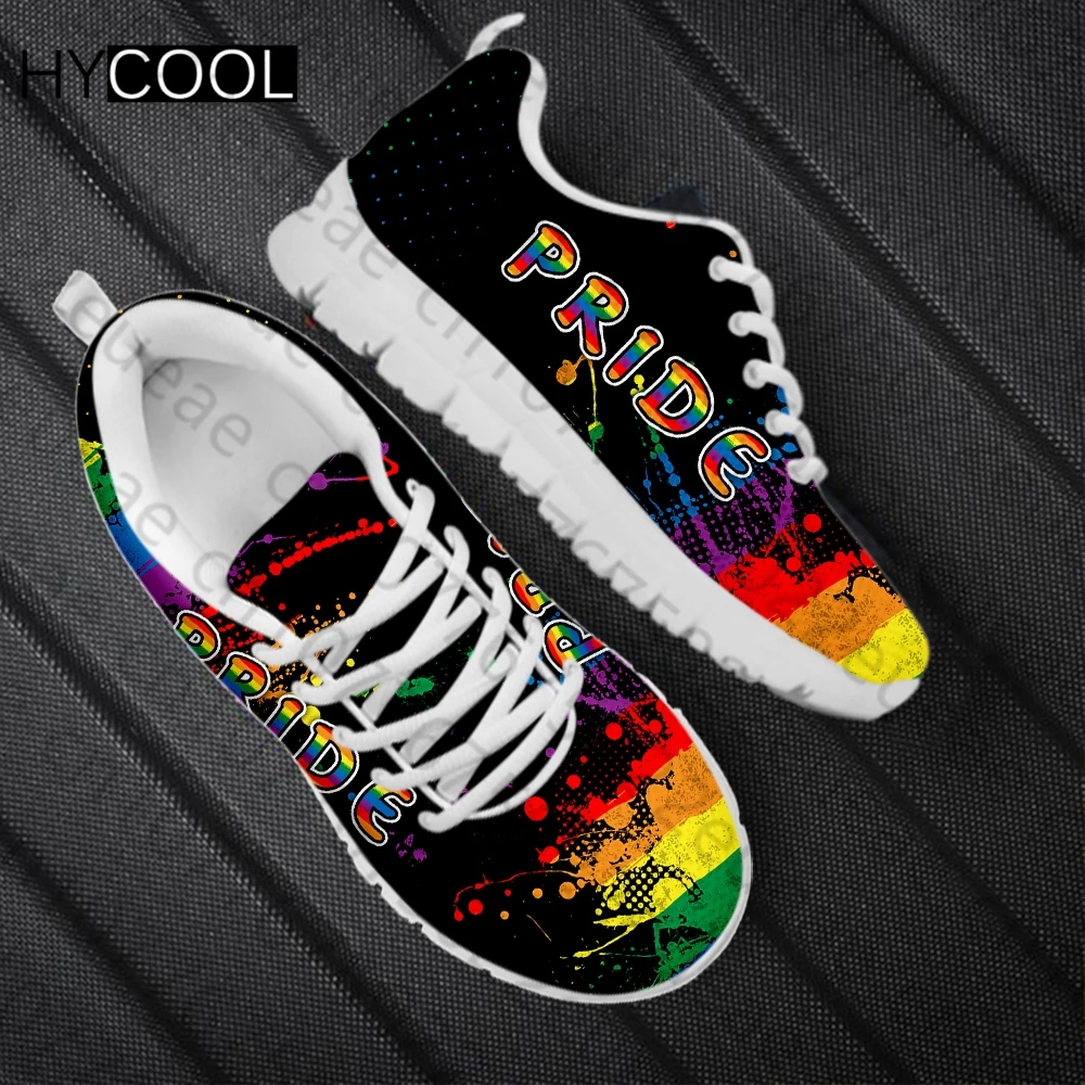 HYCOOL New Type Sport Sneakers For Unisex Rainbow LGBT Pride Design Comfortable Gym Outdoor Running Walk Shoes Zapatillas