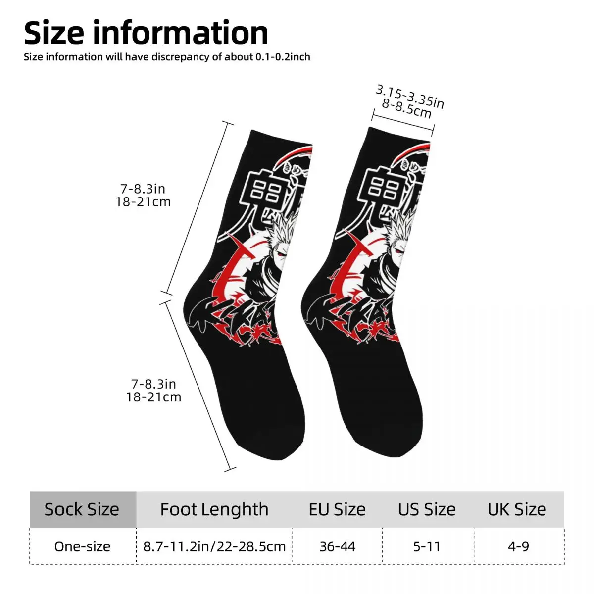 DEMON SLAYER przytulne skarpetki unisex, Outdoor Happy 3D printing Street Style Crazy Sock