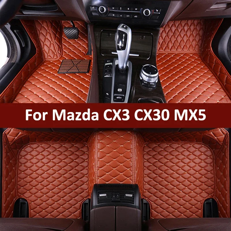 

Custom Car Floor Mats For Mazda CX3 CX30 MX5 Auto Carpets Foot Coche Accessories