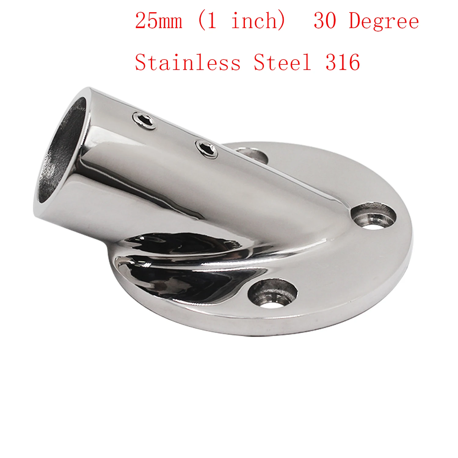 2 PCS 25mm (1 inch) Stainless Steel 316 Marine Boat Handrail Fitting Tube Pipe Base Stanchion 30°/45°/60°/90° Brackets Railing