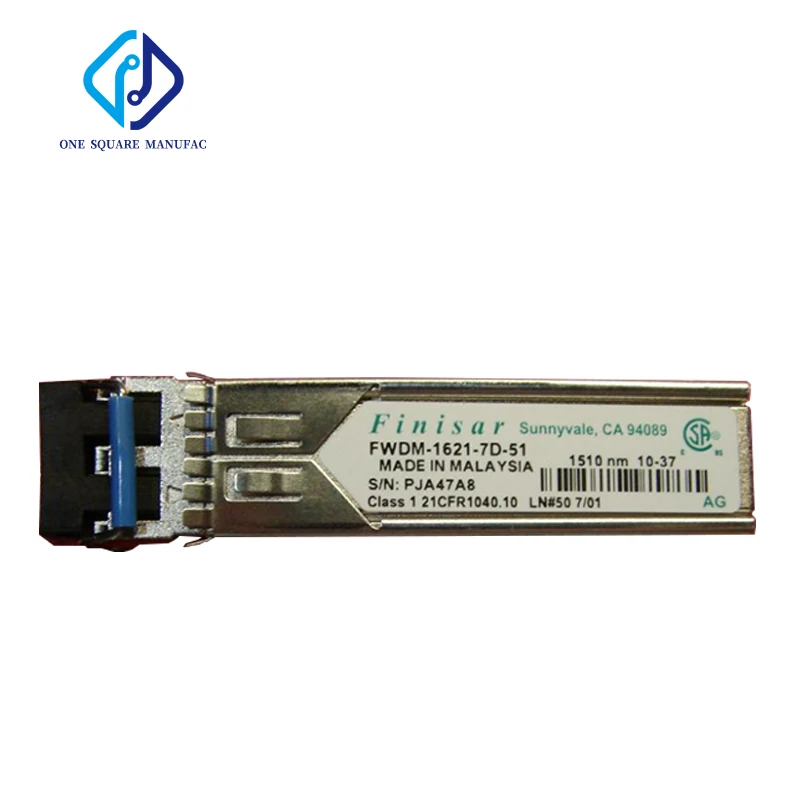 Finisar FWDM-1621-7D-51 1510nm 100km Sunnyvale CA 94089 Class 1 21CFR1040.10 LN#50 7/01 AG Optical Fiber Transceiver