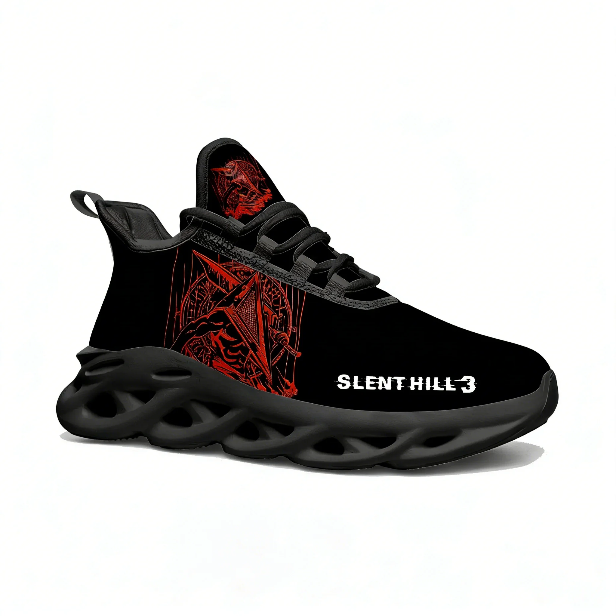 Silent Hill 3, zapatillas deportivas de malla con cordones, zapatillas deportivas planas para hombre y mujer, zapatillas deportivas de moda, calzado personalizado duradero