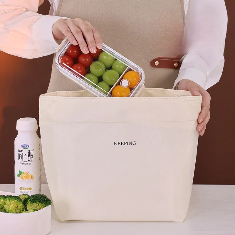 Minimalist Lunch Bag, Reusable Insulated Lunch Bag for Women Men Tote Adults Lunch Cooler Bag for Work Office Picnic or Travel