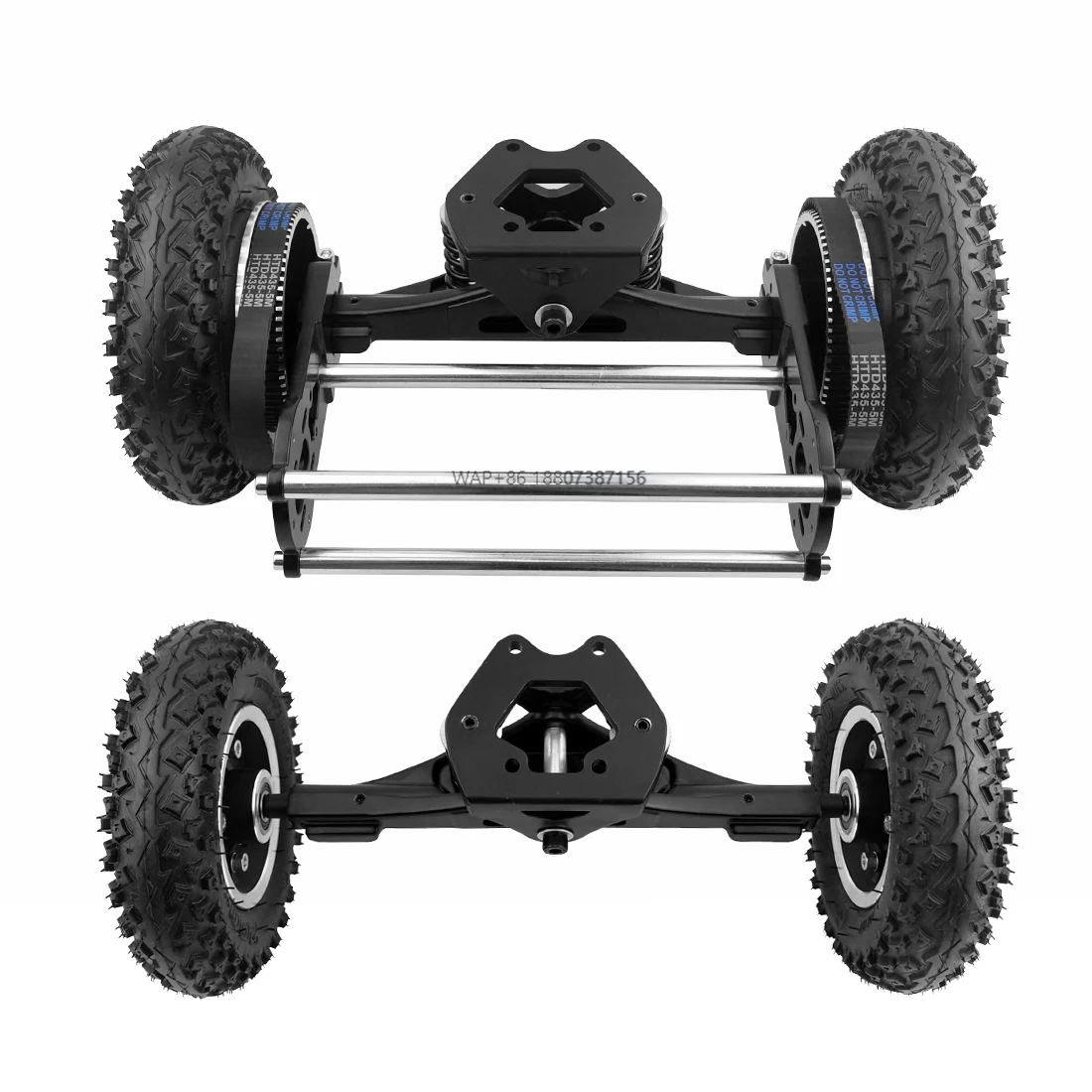 

DIY off Road Two Belt All Terrain Mountain Electric Skateboard 11 Inch Trucks with 8 Inch Pneumatic Wheels