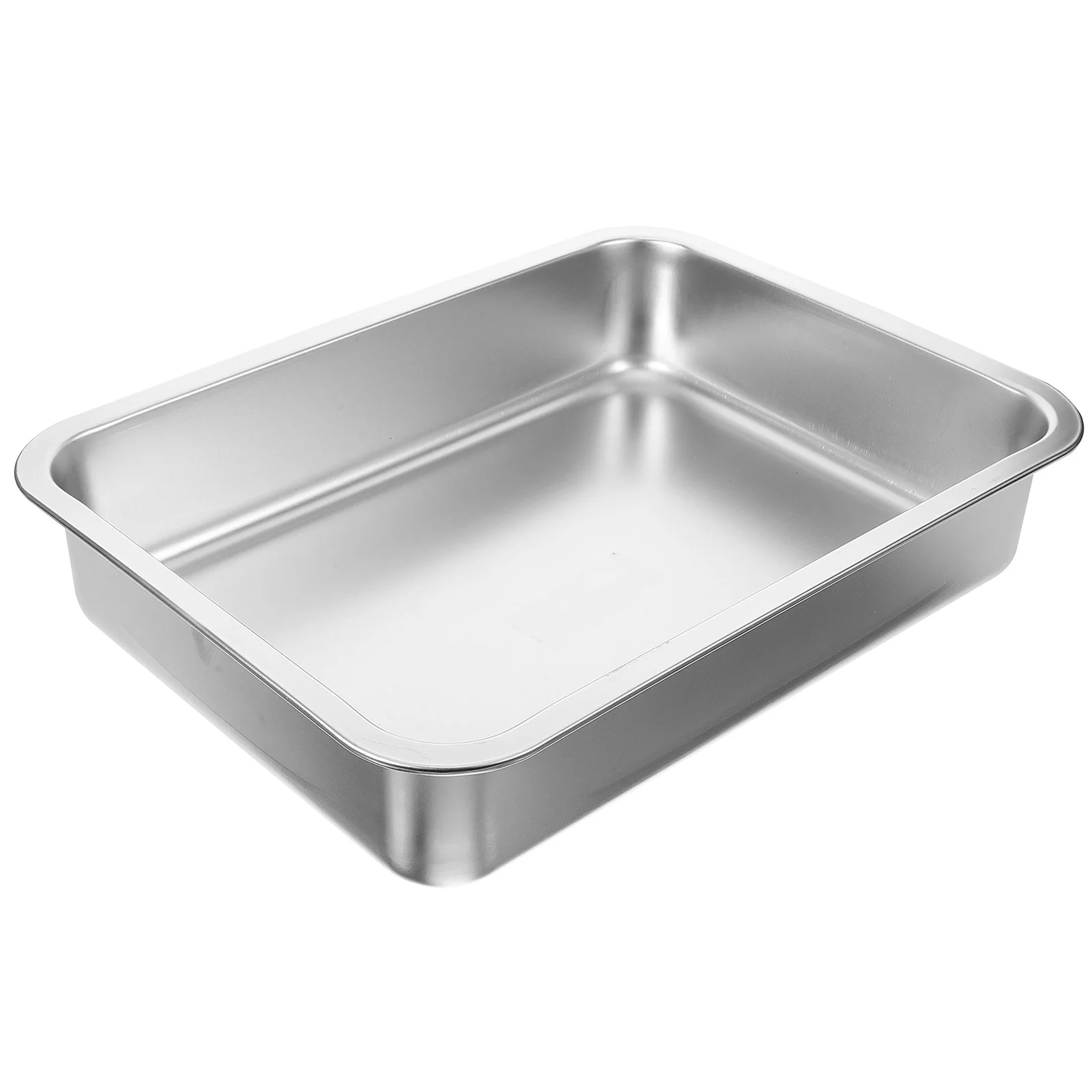 Caja de arena para gatos de acero inoxidable, bandeja para conejos, inodoro poco profundo de gran capacidad, juguete automático