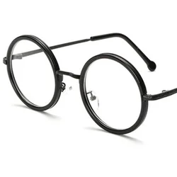 NEW Retro Spectacles Round Frame Eyeglasses Simplity Google Alloy Eyewear Ornamental Fashion Optical Glasses