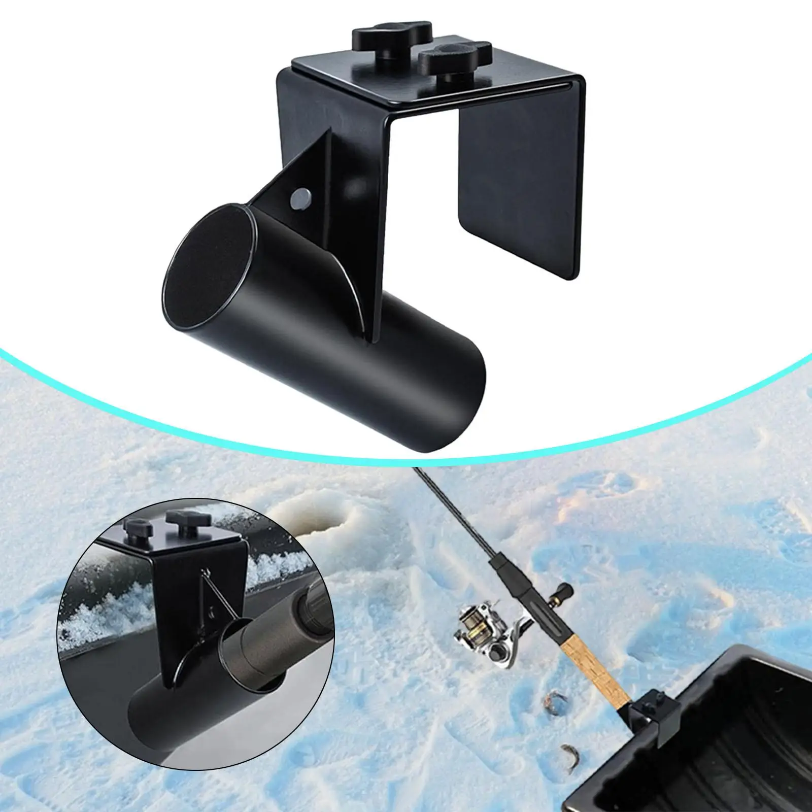 Metal Ice House Sled Easy Installation Supplies Outdoor Sturdy Bucket Accessories Storage Rack for Rod Ice Fishing Pole Rack