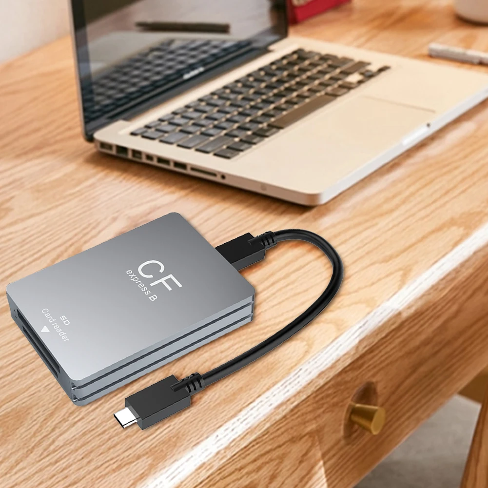 

2 in 1 CFexpress Card Adapter CFexpress Type B&SD Card Reader with USB C To USB C/A Cable Support Android/Windows/ OS for SLR