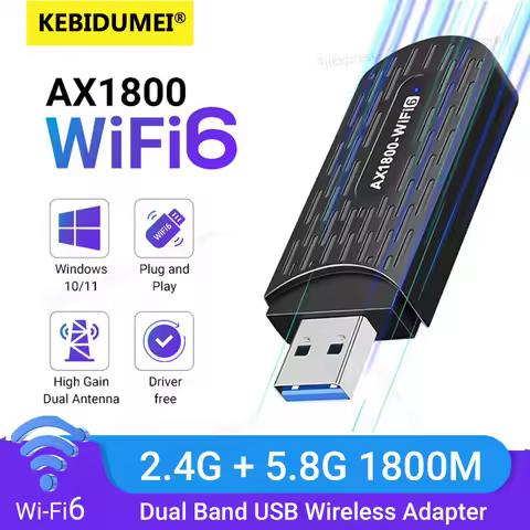 1800Mbps Adaptador Wifi 6 Usb 3.0 Adapter 5Ghz AX1800 Antena Para PC Ethernet Dongle AC600 Network Cards Driver Free Win 10/11