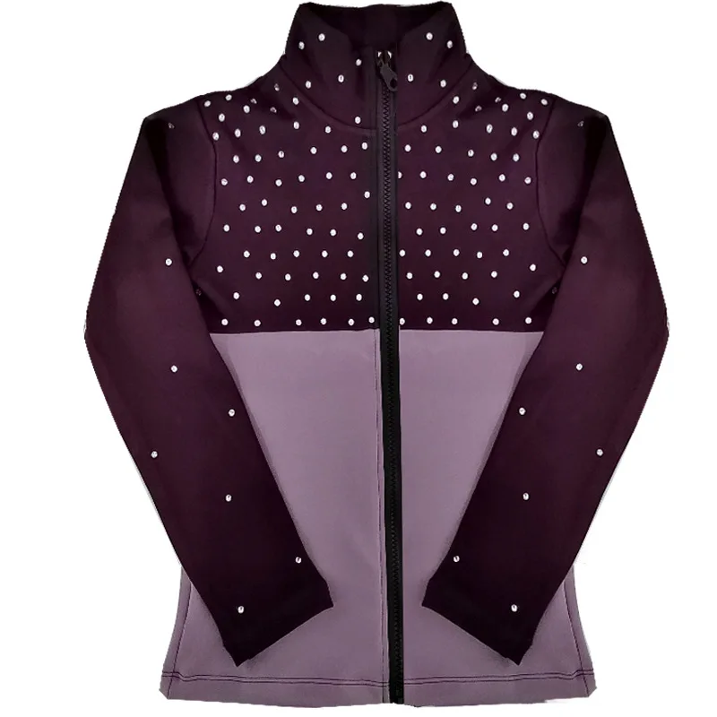 Figure Skating Training Suit Children's Skating Suit Top Women's Figure Skating Performance Suit Set Flash Diamond