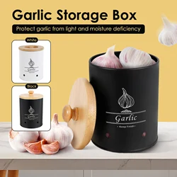 Garlic Keepfresh Storage Box Versatile Garlic Holder with Wood Lid LargeCapacity Ventilated Potato Storage Container for Kitchen