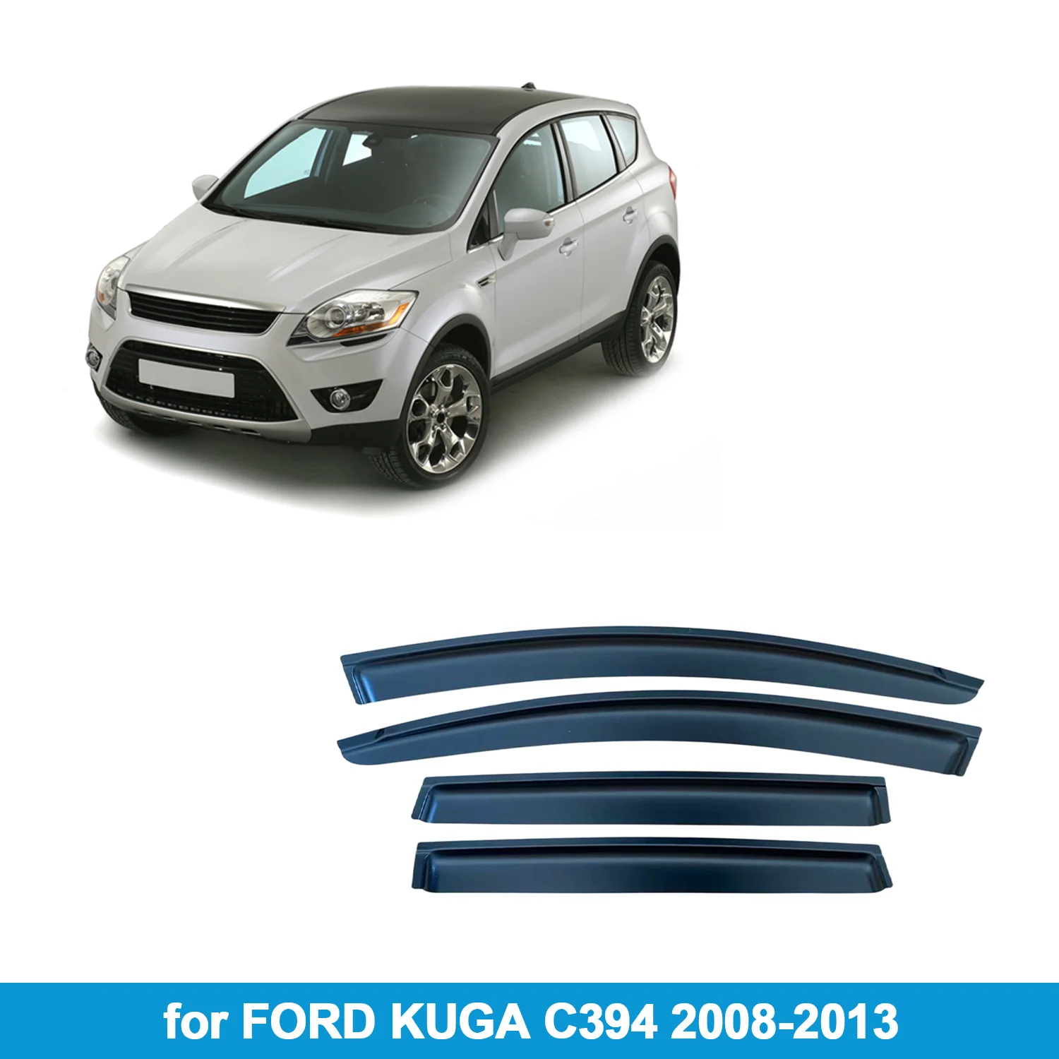 

Дефлекторы окон (ветровики) для FORD KUGA C394 2008-2013, защита от дождя, наружное крепление на липучке