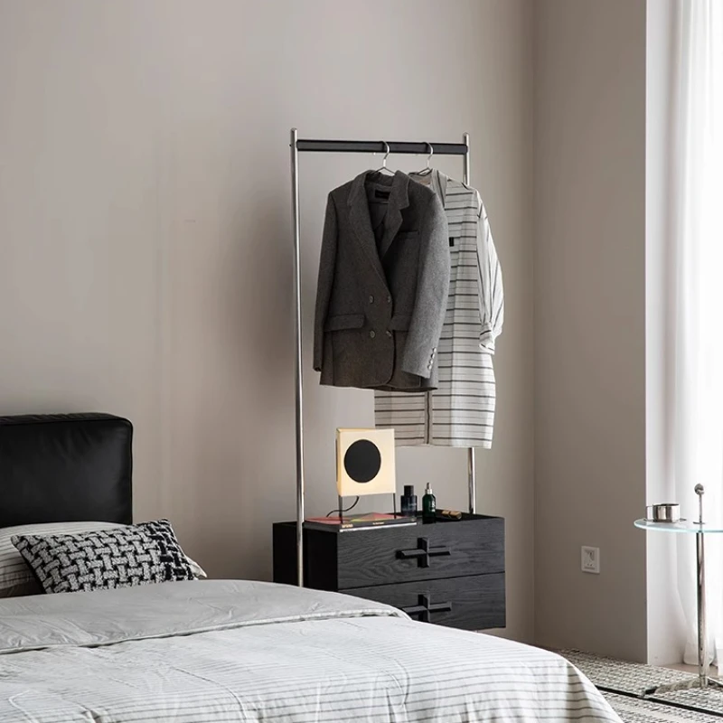 

Solid wood hanger floor-to-ceiling bedroom living room corner coat rack multifunctional stainless steel removable medieval