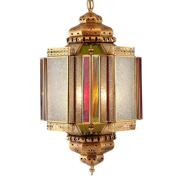 

Baroque style led colored glass chandelier balcony entrance restaurant bedroom lighting