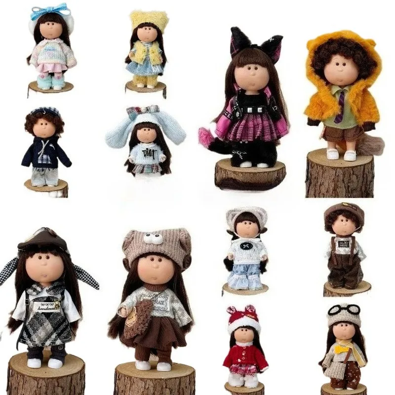 Roupas para bonecas adequadas para bonecas mini de 14cm, conjunto de troca de roupas para bonecas de 16cm, acessórios de brinquedo DIY, sem boneca, apenas roupas.