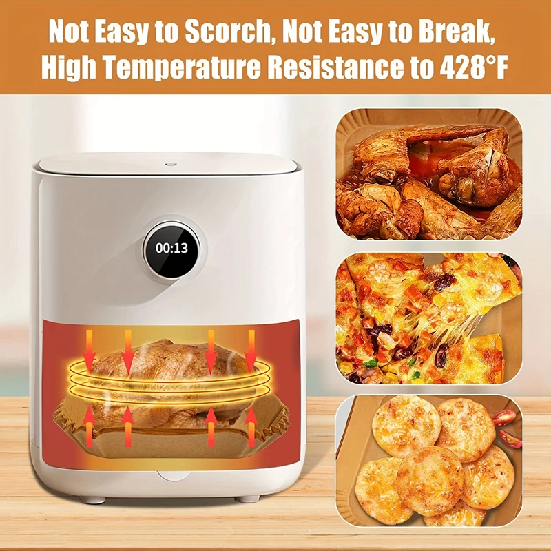 100/50/30pcs Air Fryer Paper Liners Disposable Oil-Proof Waterproof Baking Paper Round Square Parchment Kitchen Party Supplies