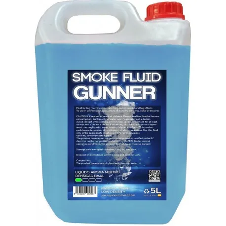 Gunner Smoke - Neutro 5L Densidad Baja, Liquido Para Maquinas De Humo, Sin Olor, 5 Litros, Envío Desde España.