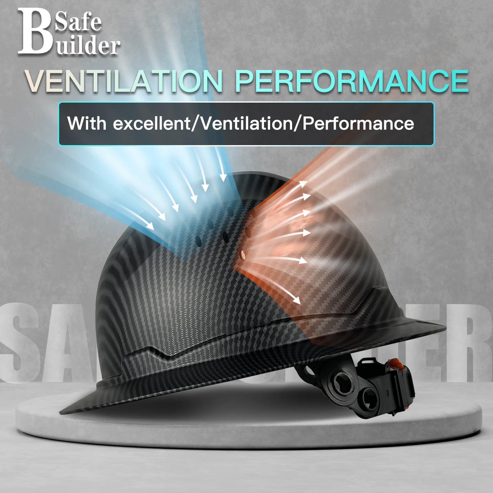 Full Brim Hard Hat For Engineer Carbon Fiber Pattern Safety Helmet Sunshade ANSI Head Protection Industrial & Construction