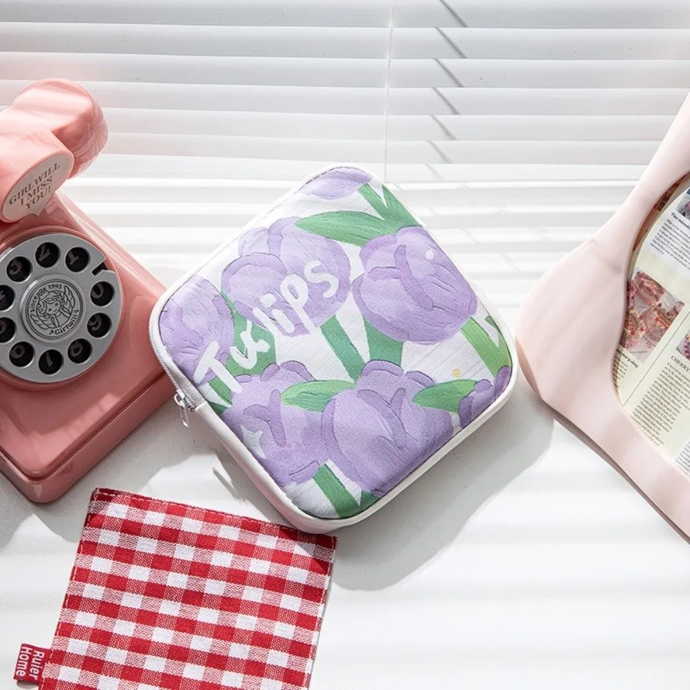 Portable Sanitary Pads Bag Large Capacity Earphones Data Cable Storage Coin Purse Waterproof Multi Function Makeup Bags
