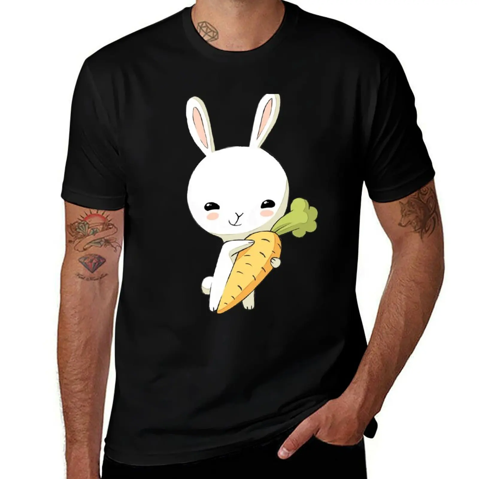 Bunny Carrot 2 T-Shirt Non-Shrink Basic Cotton T-Shirt