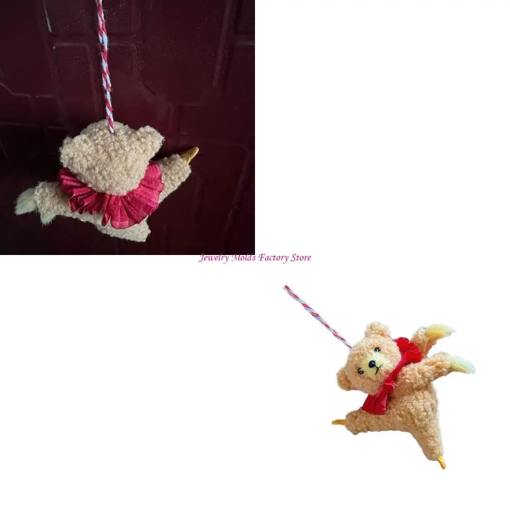 القلب الباليه الدب دمية أفخم قلادة أفخم زخرفة زخرفة ناعمة معلقة قلادة E0BF #1