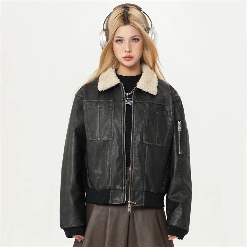 Winter Coats Woman 2024 New in Outerwears Jackets for Women Offers Female Outer Faux Fur Coat Women\'s Motorcycle Leather Jacket