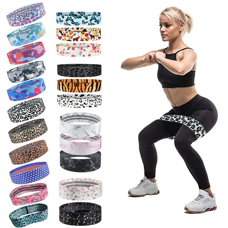 NQ SPORTS Custom Gym Printed Booty Band Fitness Circle Glute Band Yoga Exercise Hip Fabric Resistance Bands