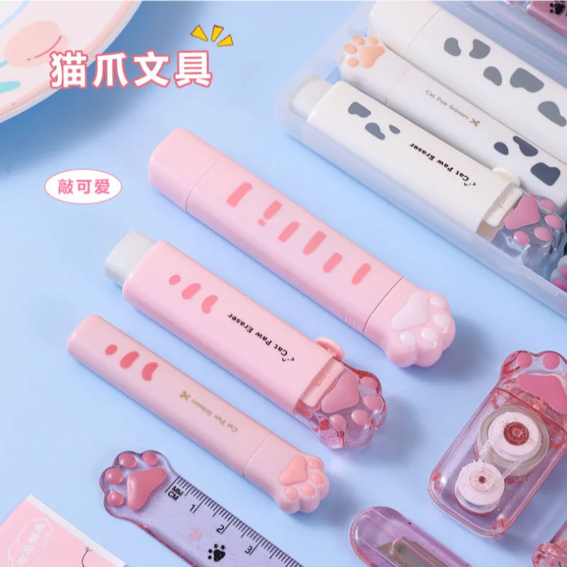9pcs/set Stationery Set Ruler Ballpoint Pen Gel Pen Correction Tape Sticky Note Pencil Case Cute Stationery Gifts Wholesale