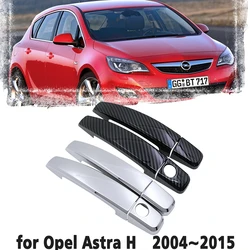 Black Carbon Fiber Handle or Chrome Side Door Cover Trim Set for Opel Astra H 2004~2015 Holden Vauxhall GTC Auto Accessories