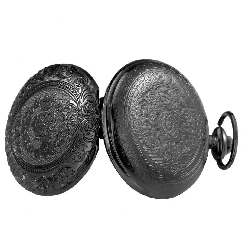 Luxury Retro Silver Quartz Pocket Watch Fashion Medieval Style Necklace Pendant Chain Jewelry Gift Steampunk Clock for Men Women