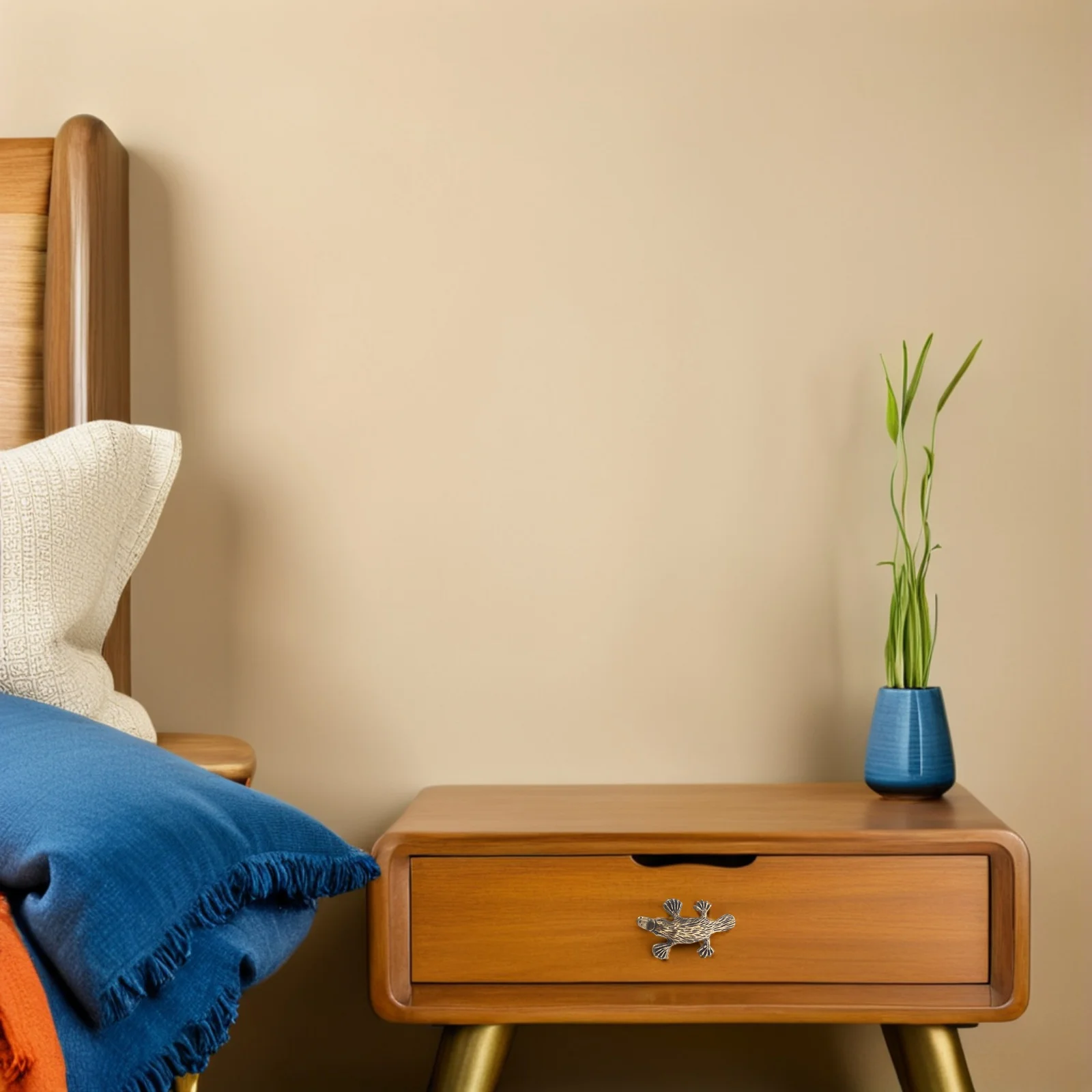 

Duckbill Cartoon Animal Drawer Knob Brushed Gold Single Hole Pull Vintage Decorative Wardrobe Kitchen Handle Gold Cabinet Pull