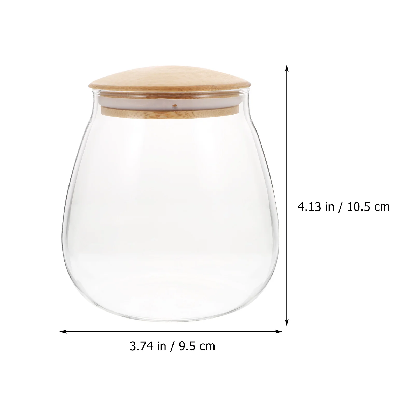 

1Pcs High Quality Bamboo Lid Sealed Jar Clear Body Easy Clean Multipurpose Container for Tea Coffee Beans Dried Fruits Snacks