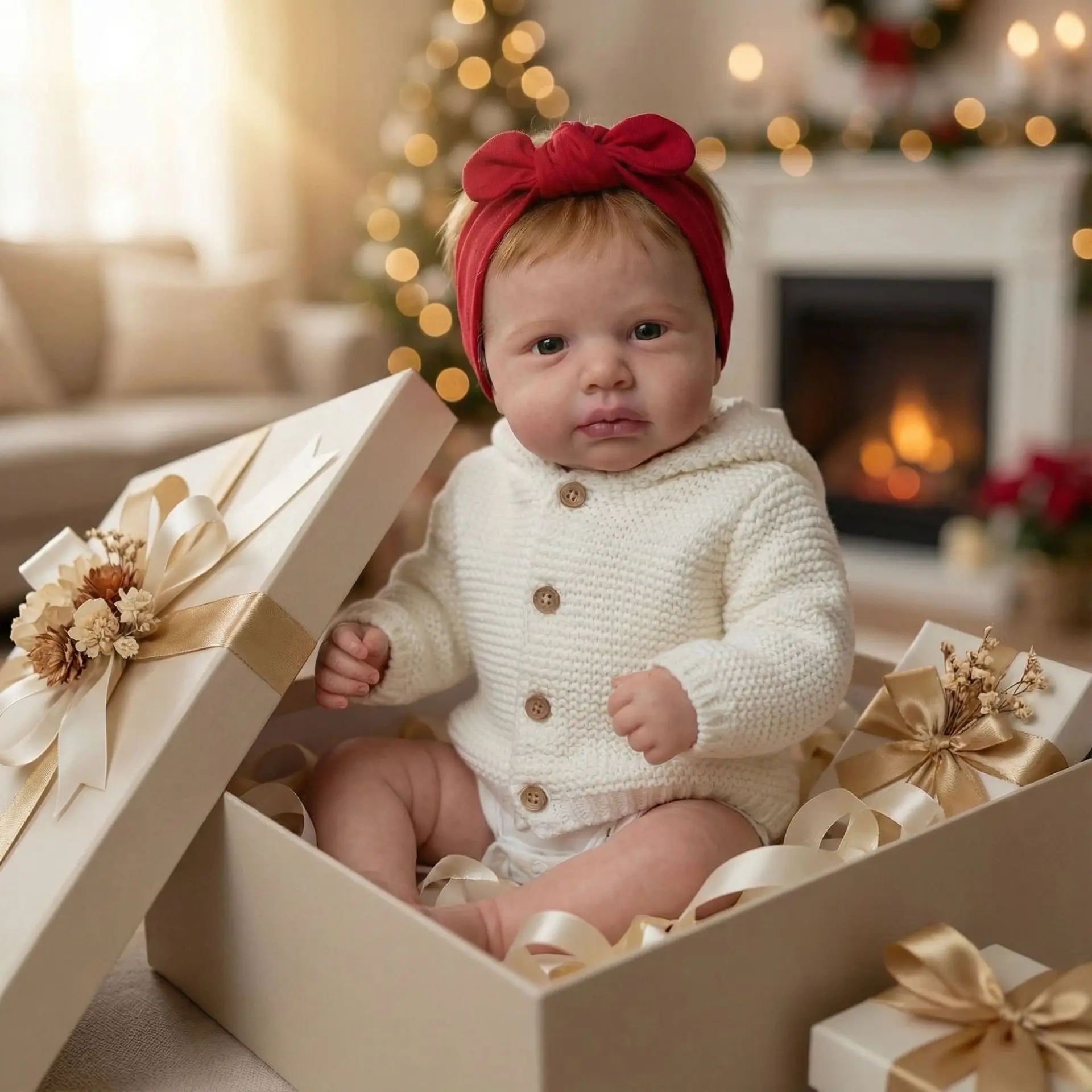 49cm LOULOU Realistische pasgeboren babypop Reborn Slapende zachte siliconen pop met ingebed haar, levensechte prinses peuter speelgoed cadeau