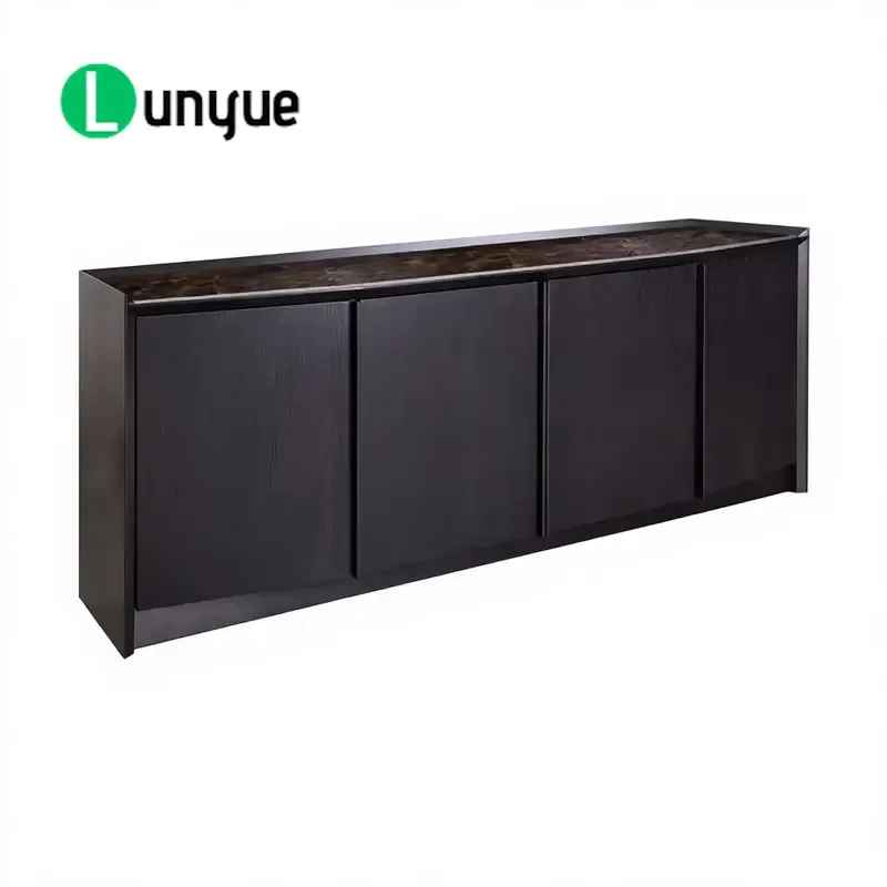 Modern Luxury Italian Style Side Cabinet Elegant Storage Furniture for Living Room Bedroom High Quality Wood Grain Finish