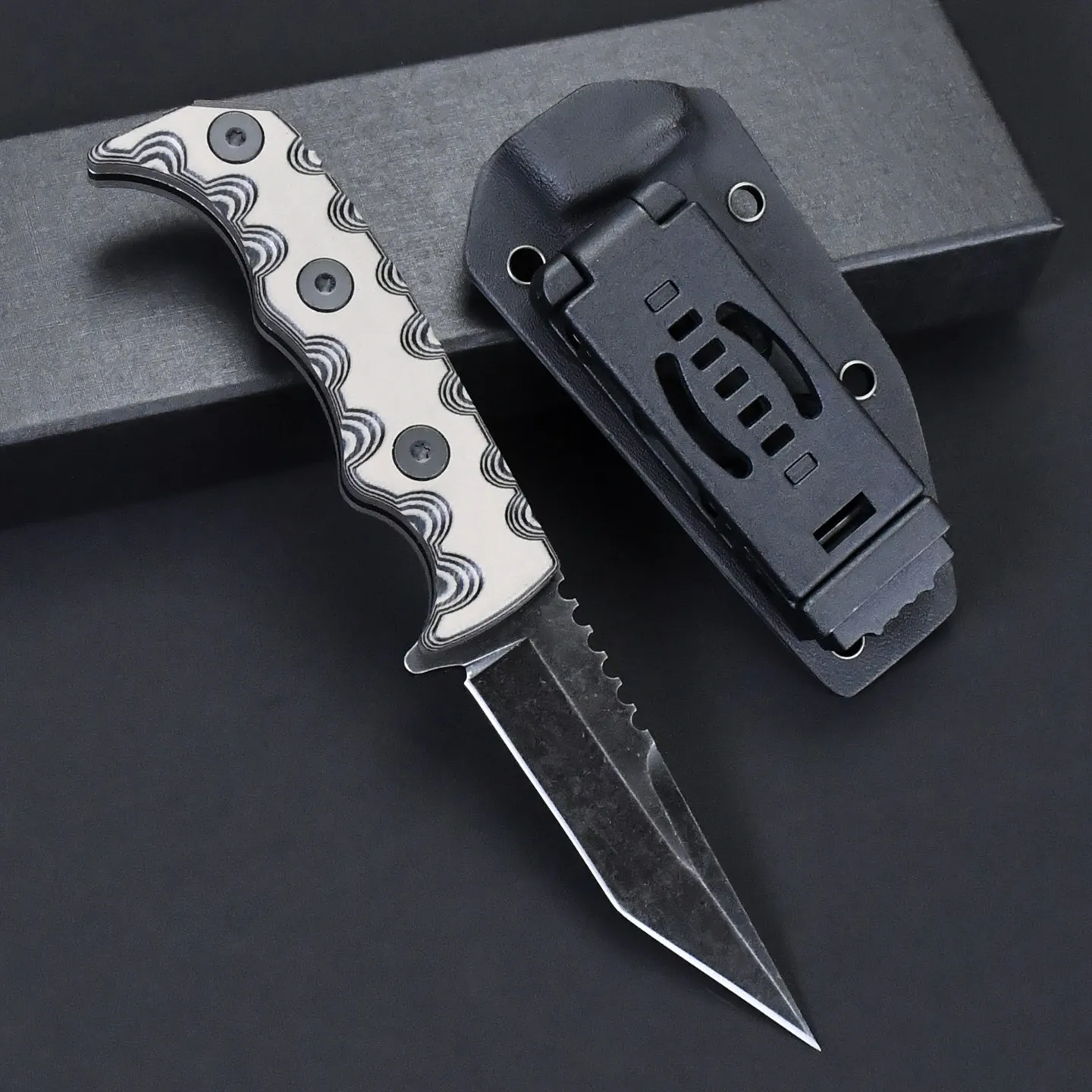 

Многофункциональный тактический охотничий прямой нож для самообороны высокой твердости 7Cr13Mov Blade Jungle Adventure EDC Портативный инструмент