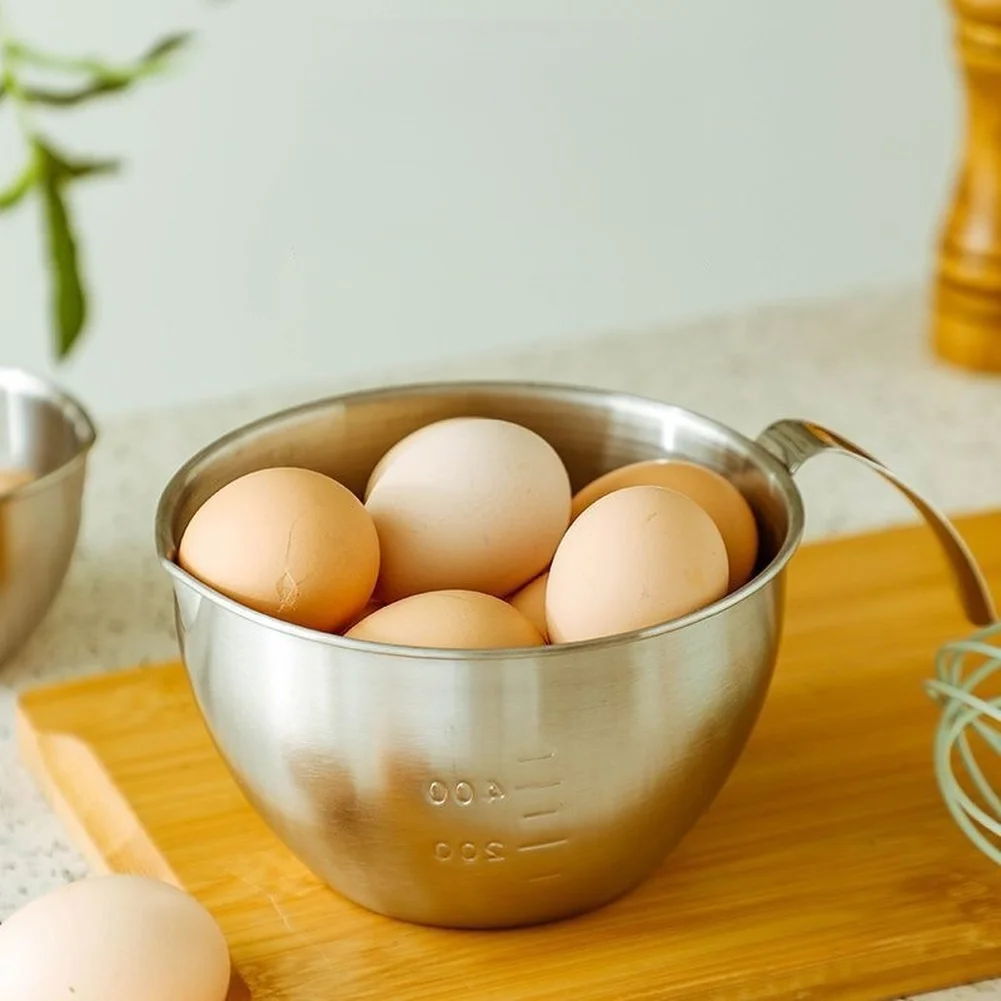 Stainless Steel Mixing Bowls Set with Drainage Basket for Kitchen Prep Serving Storage Nesting Design Space Saving