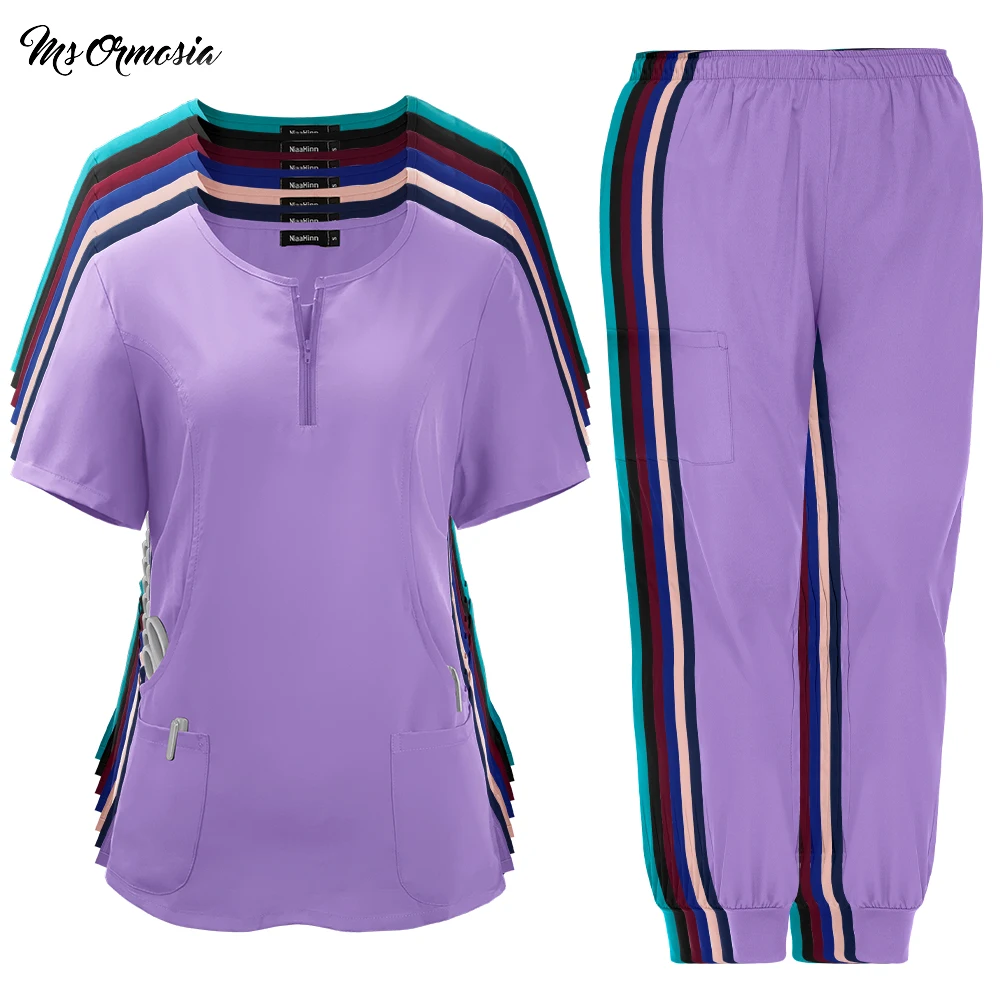 uniforme-de-trabalho-para-salao-de-beleza-e-spa-estilo-fashion-roupas-medicas-para-mulheres-conjunto-de-scrubs-para-clinica-odontologica-e-hospital
