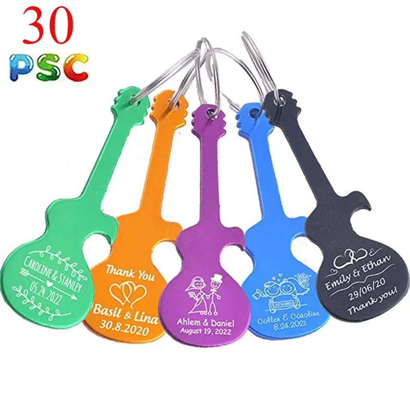 

30pcs/set Beer Opener Custom LOGO Guitar opener Practical Gifts Advertising Promotional Company Opening Activities Small Gifts