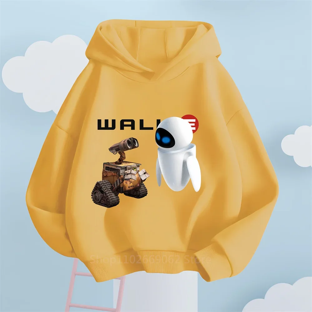 2024 Disney Wall-E Cartoon Hoodie: Vibrant Prints For Boys & Girls, Ideal Outdoor Wear For Young Explorers, 3-14 Yrs