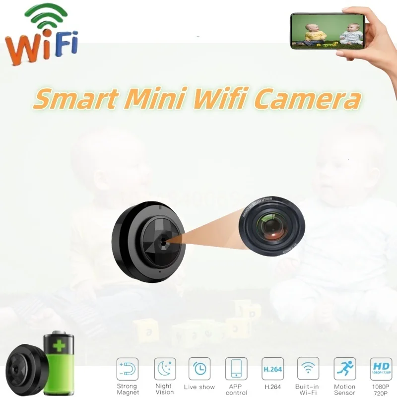 

HD Mini Wifi Camera IR Night Vision Wireless IP Webcam Smart Home Motion Detection Body Camcorders Magnet Video Loop Recording