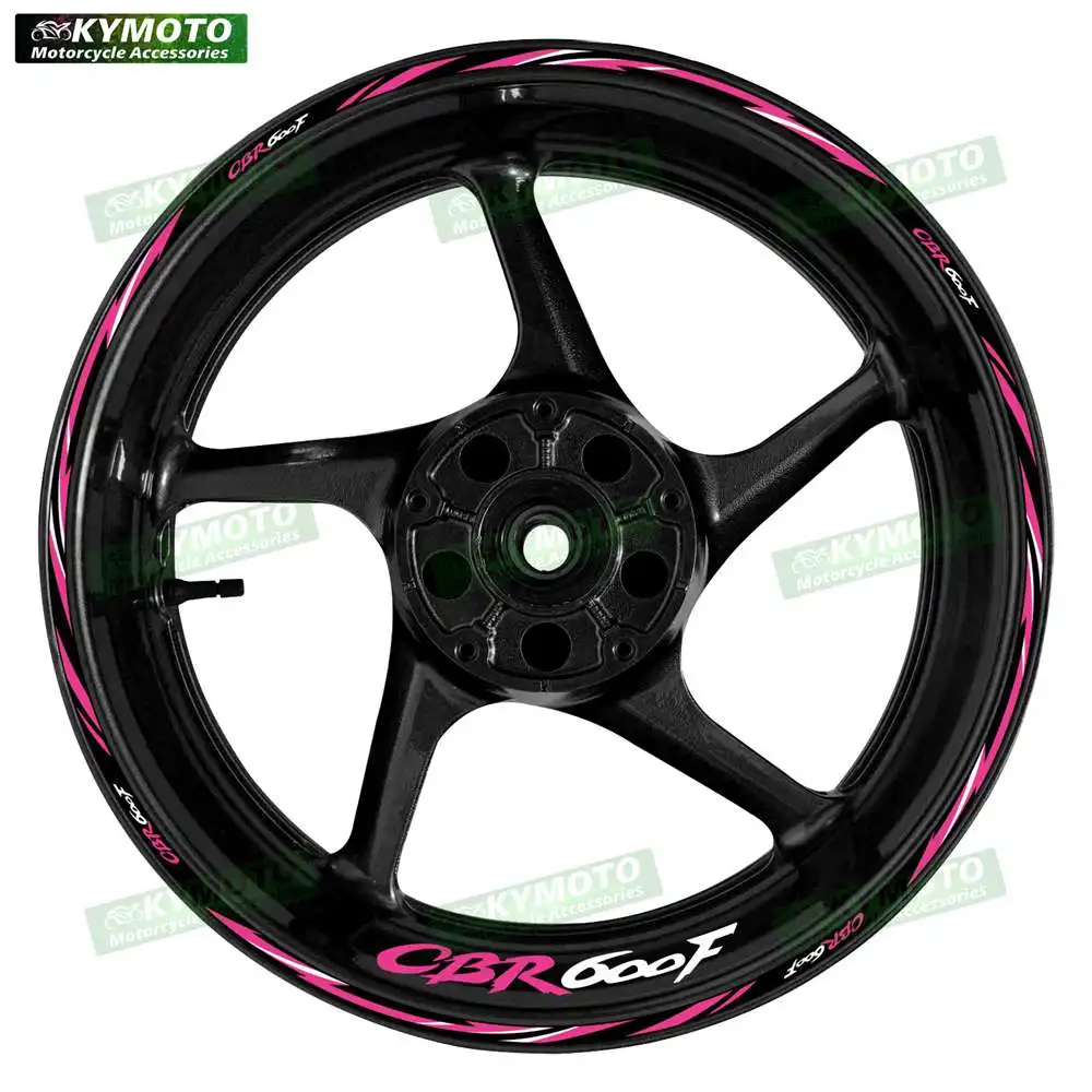 لهوندا CBR600F CBR 600F عجلات أمامية وخلفية عاكسة للدراجة النارية 17 بوصة ملصقات محور المشارب هدية اكسسوارات الشارات #3