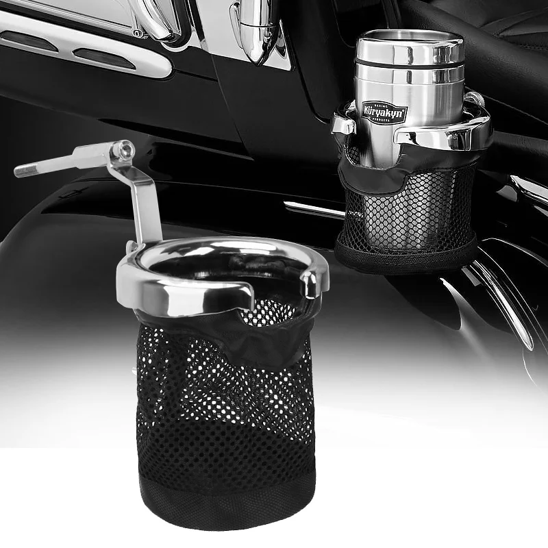 

Motorcycle Rear Water Holder Chrome Passenger Drink Bottle Cup For Honda Goldwing 1800 GL1800 2001-2015 F6B 2013-2015