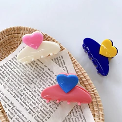 Cute Small Hair Claw Clip Heart Geometric Shark Clip Hair Clips Half Hair Women Hair Accessories Daily Headwear