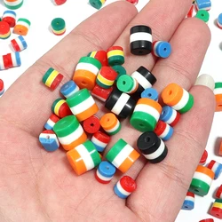 50pcs/lot Acrylic Beads Country Flag Beads Stripe Beads For Jewelry Making DIY Charms Bracelet Necklace French