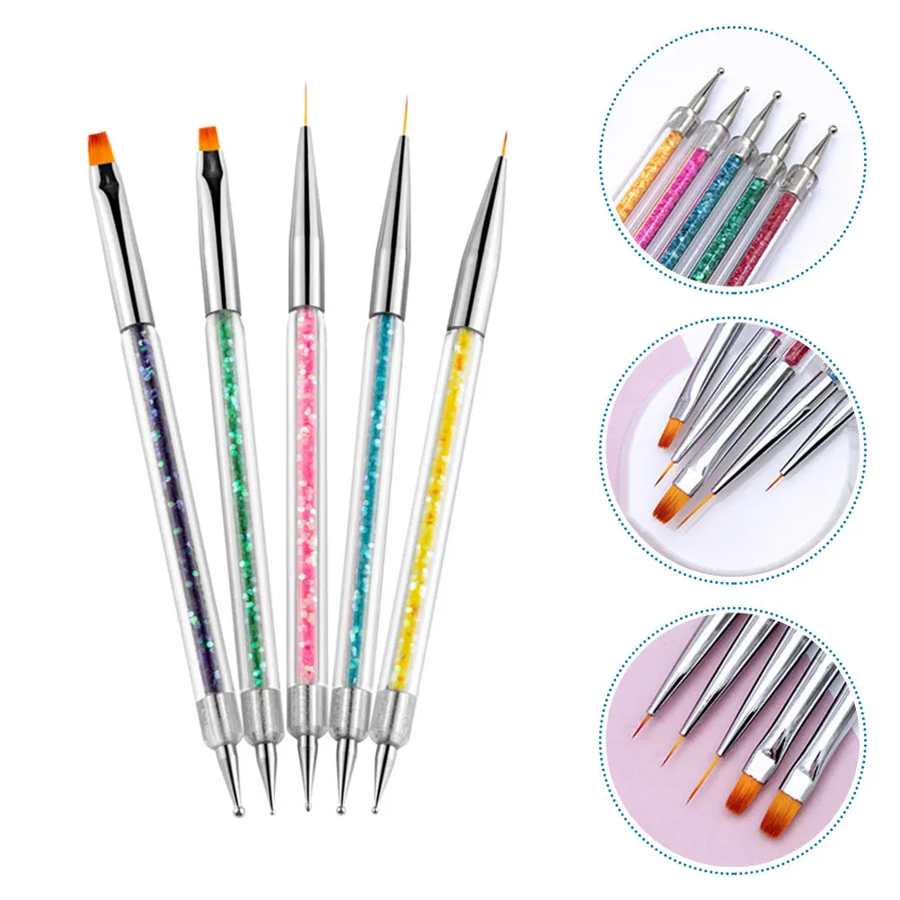

5pcs Pen Gel Polish Drawing Fine Liner Dots Flowers Design Manicure Tool Home Salon Use Painting Drawing Pens Art Accessories